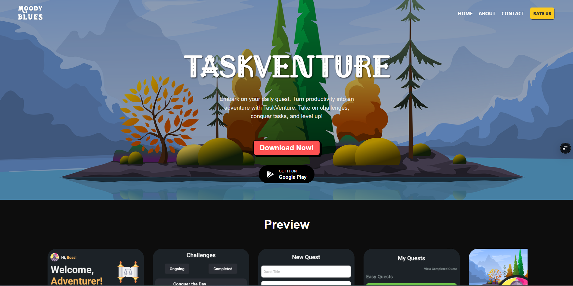 TaskVenture Landing Page